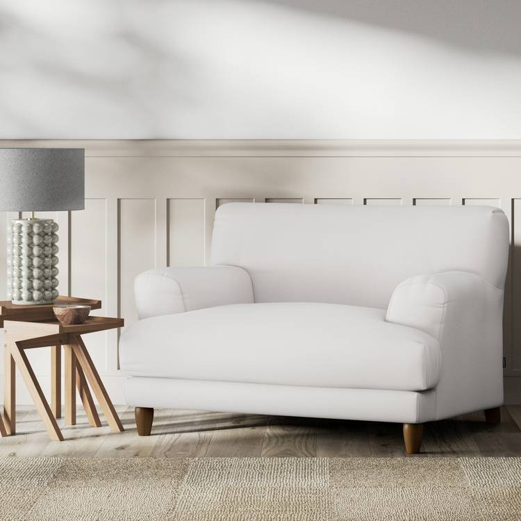 Habitat Askem Fabric Cuddle Chair - Natural - Dark Leg 0