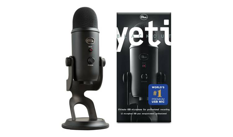 Blue Yeti USB Streaming Gaming Podcast PC Microphone - Black