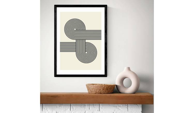 East End Prints Retro Waves Black Frame Art Print - A2