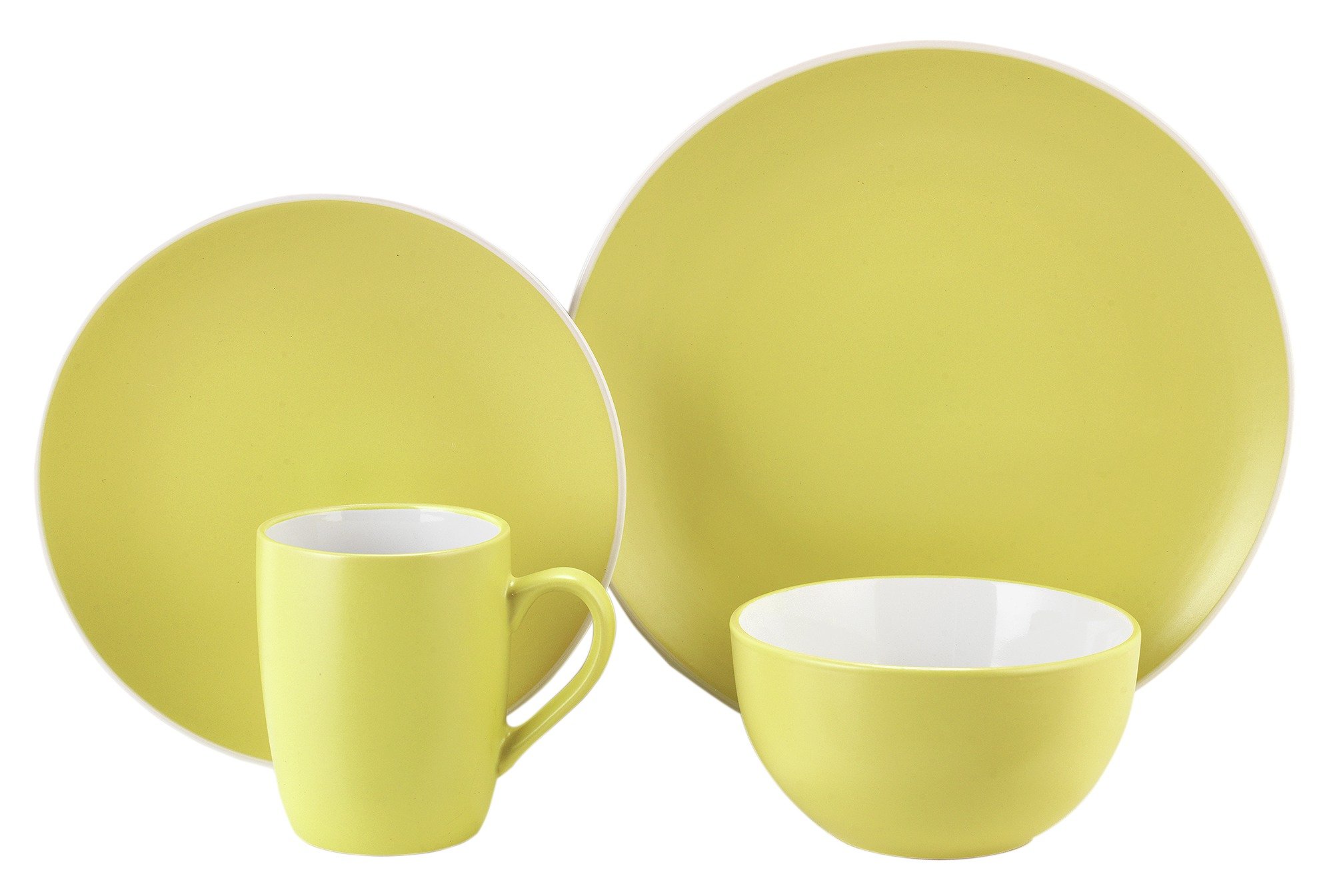 ColourMatch 12 Piece Stoneware Dinner Set - Zest