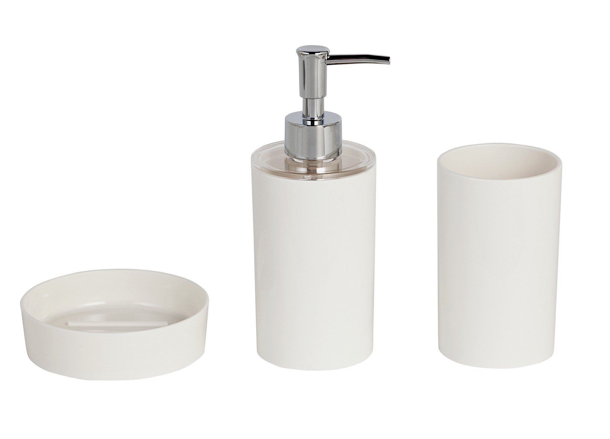 ColourMatch 3 Piece Bathroom Accessory Set - Super White