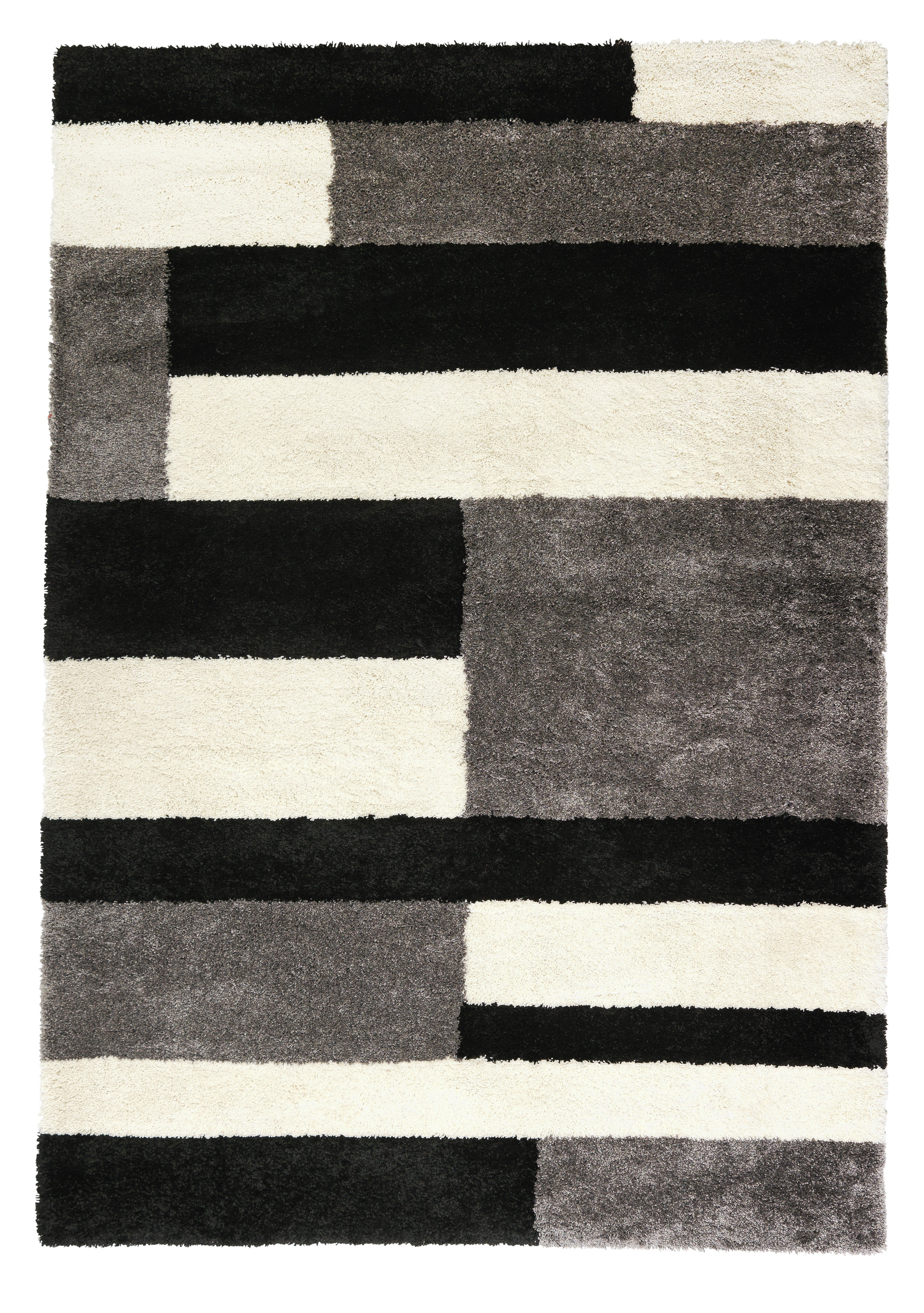 Collection Noble Shaggy Rug - 200x290cm - Grey Block