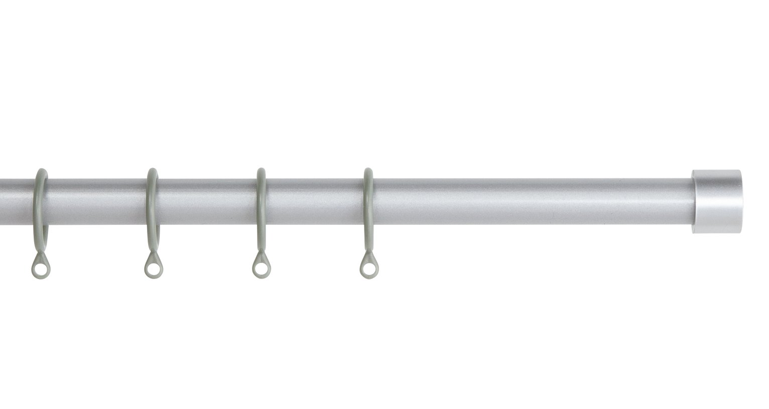 Argos Home Ext Metal Stopper Curtain Pole - Silver