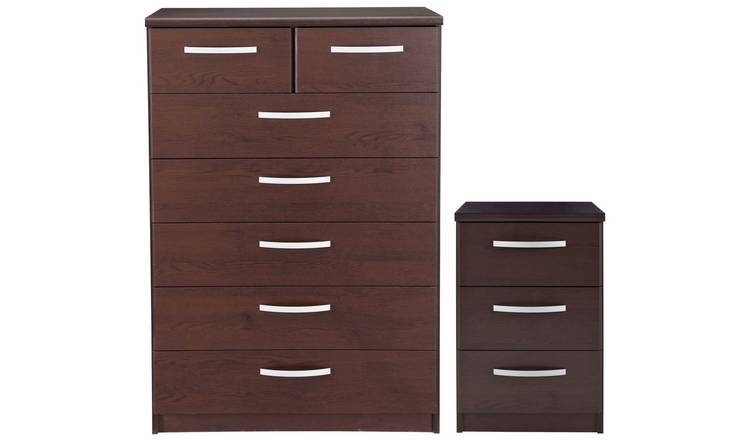 Buy Argos Home Hallingford Bedside 5 2 Drw Set Dark Oak