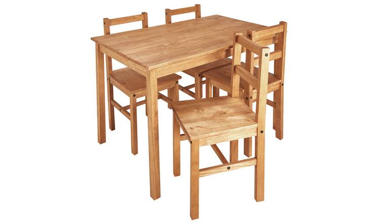 Solid wood dining on sale set for 4