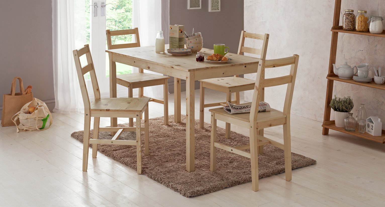 Argos Home Raye Solid Wood Dining Table & 4 Chairs Reviews Updated