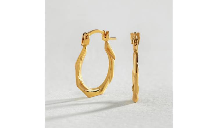 Buy Revere 9ct Gold Hexagon Creole Hoop Earrings Argos