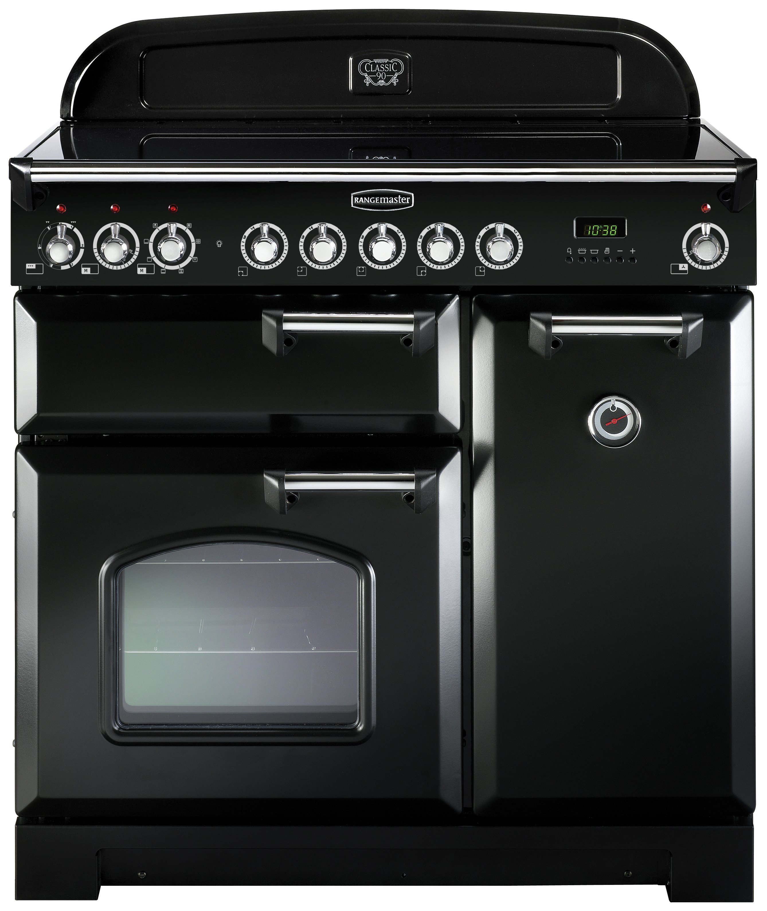 Rangemaster Classic Deluxe 90cm Ceramic Range Cooker - Black