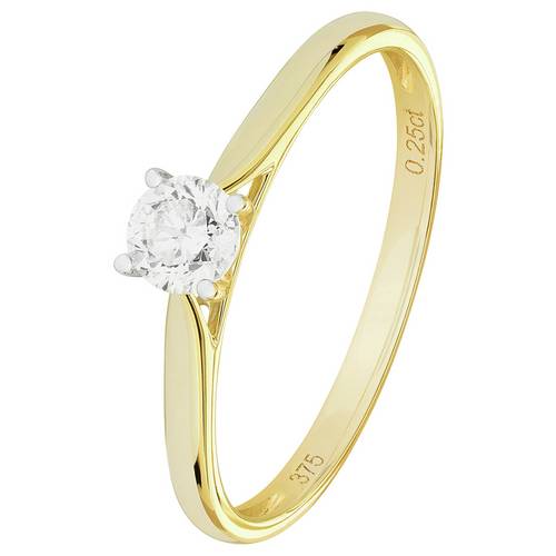 Buy Revere 9ct Yellow Gold 0.25ct Diamond Solitaire Ring Engagement