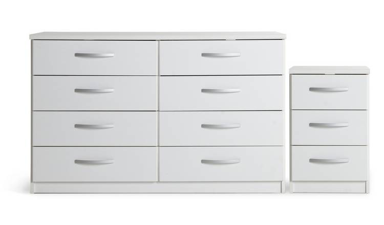 Buy Argos Home Hallingford Bedside & 4+4 Drawer Chest Set ...