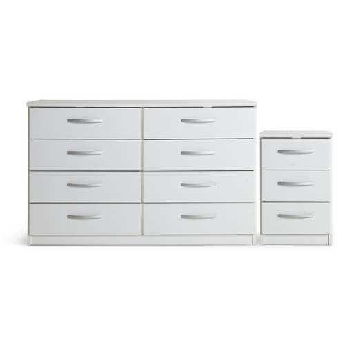 Buy Argos Home Hallingford Bedside & 4+4 Drawer Chest Set ...