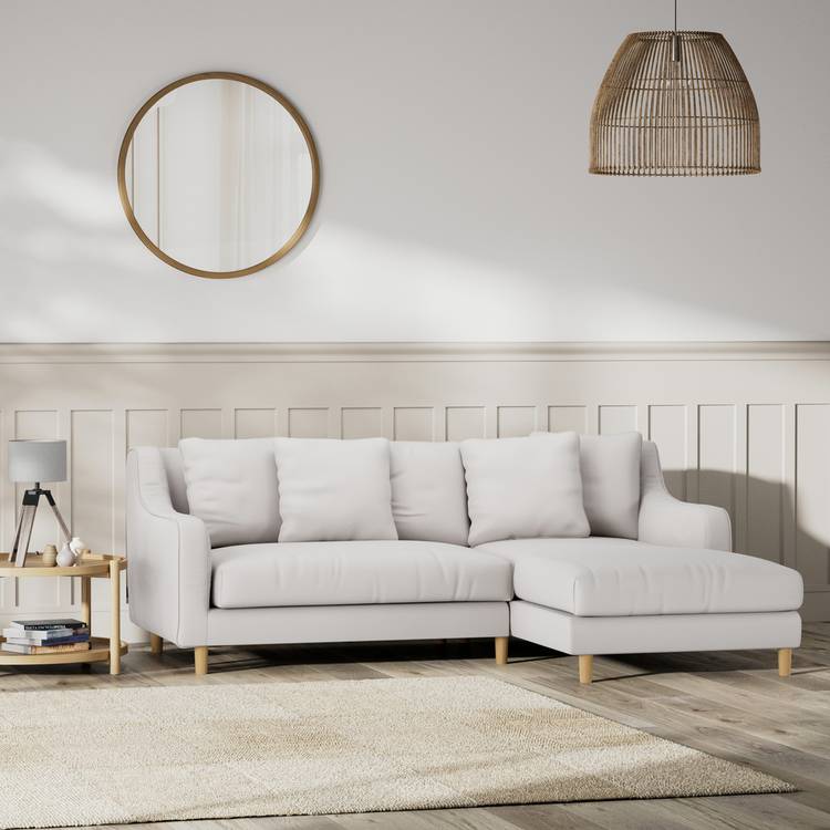 Habitat Swift Right Hand Corner Sofa - Natural - Ash Leg 0