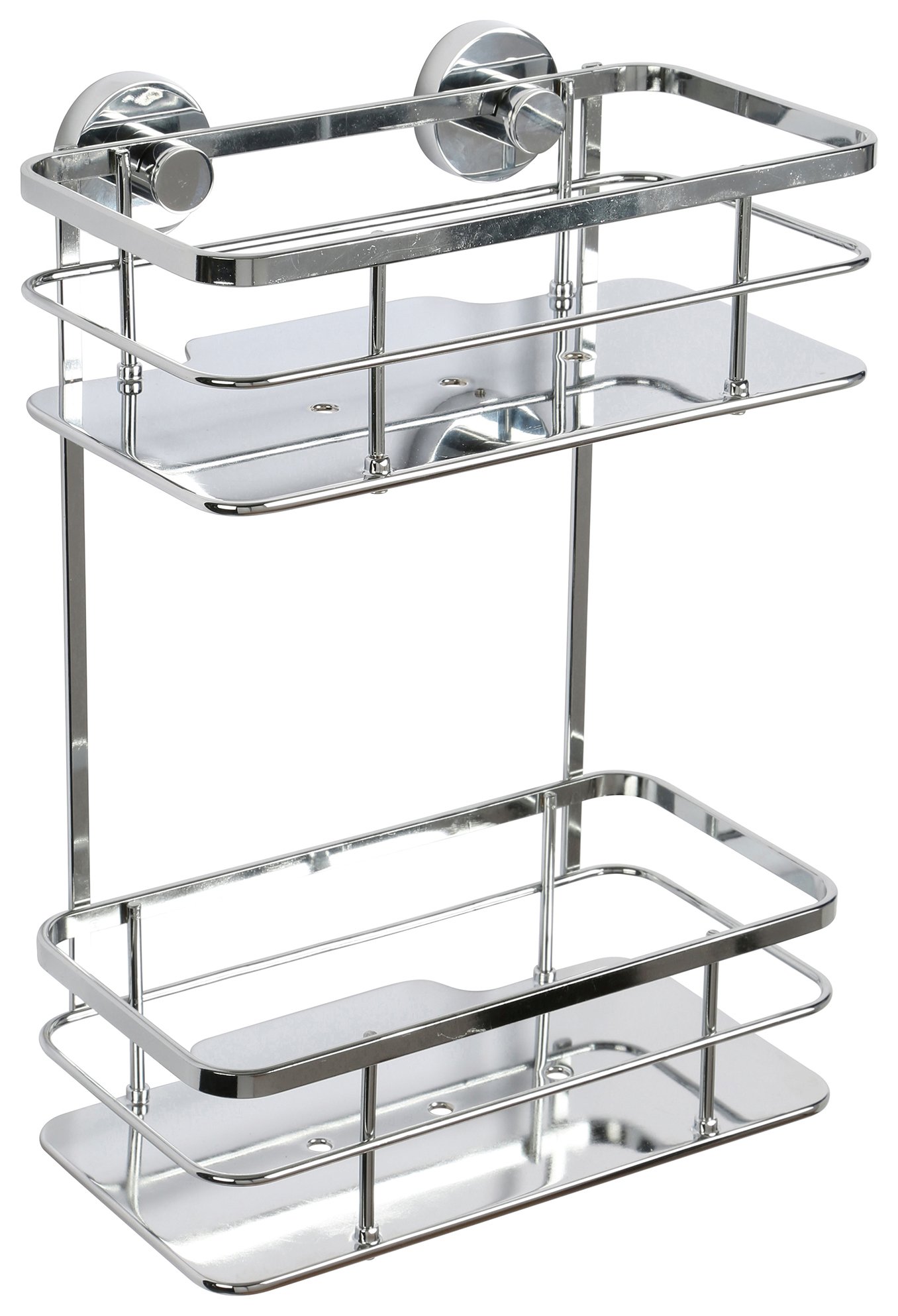 Croydex Charlwood 2 Tier Chrome Flexi Fit Cosmetic Basket