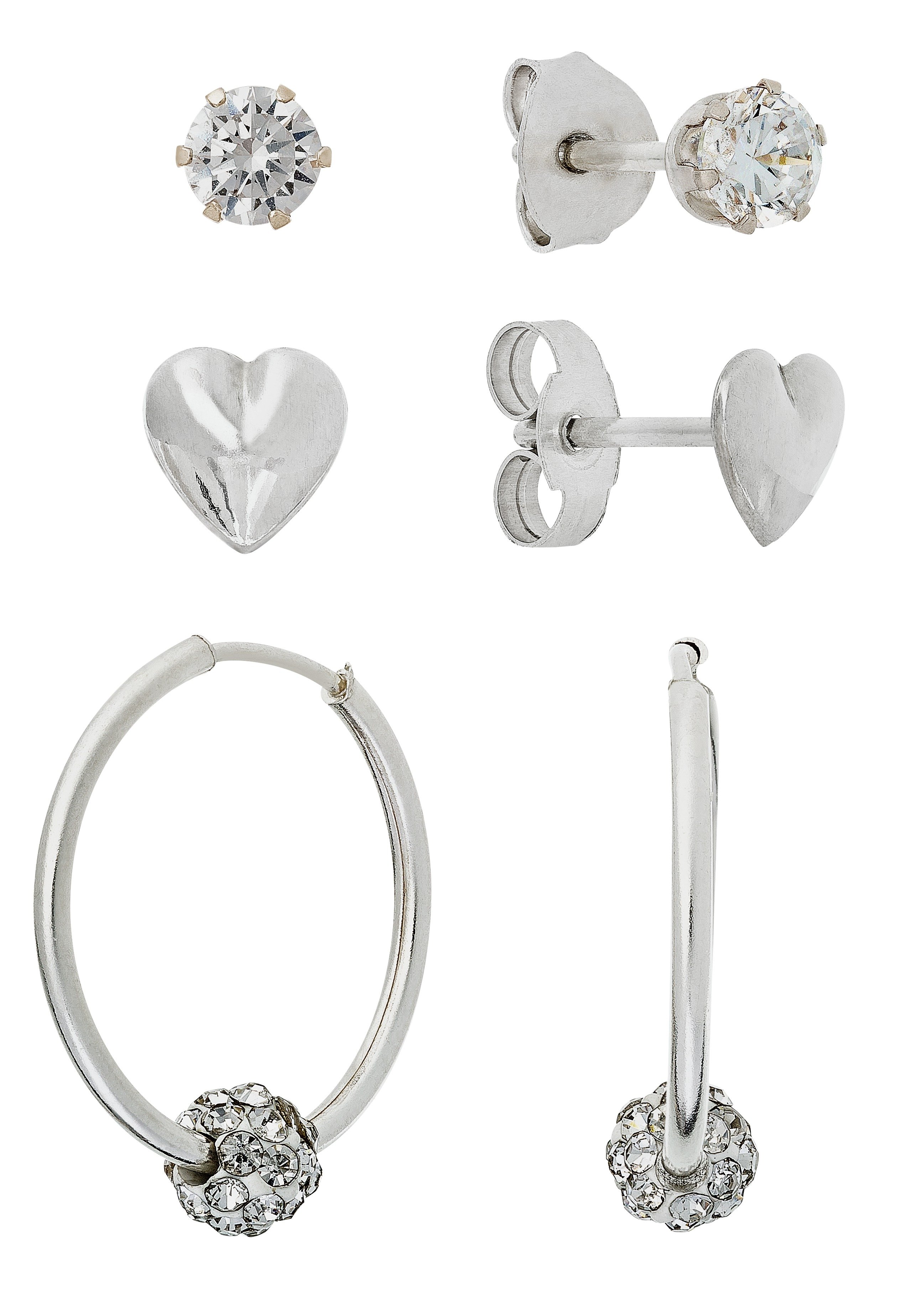 Revere Silver Stone Set Set of 3 Hoop and Stud Earrings Review