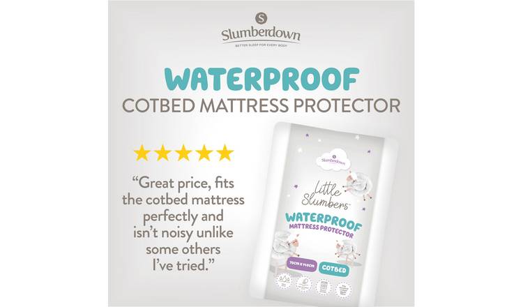 slumberdown waterproof deep skirt mattress protector double