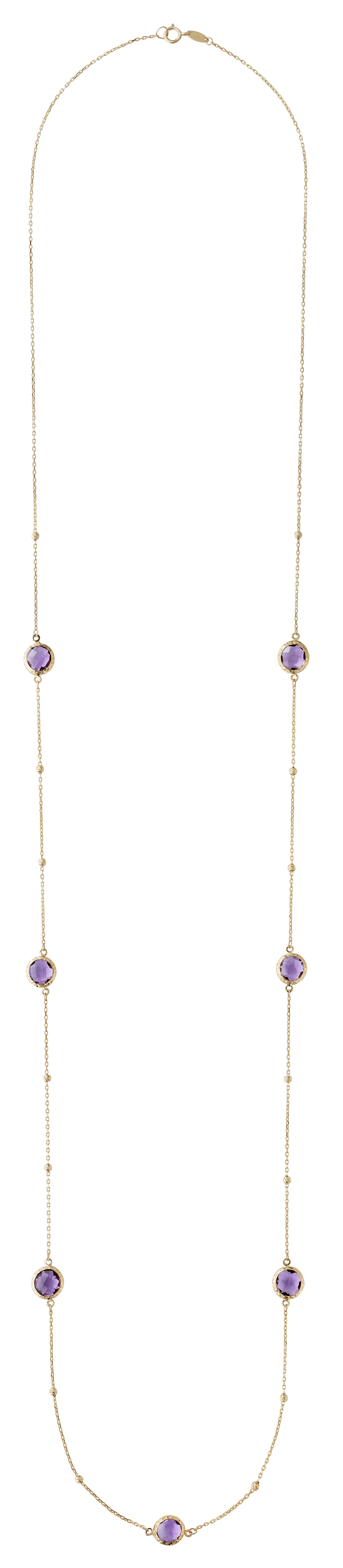 Revere 9ct Gold Amethyst Long 36inch Necklace Review