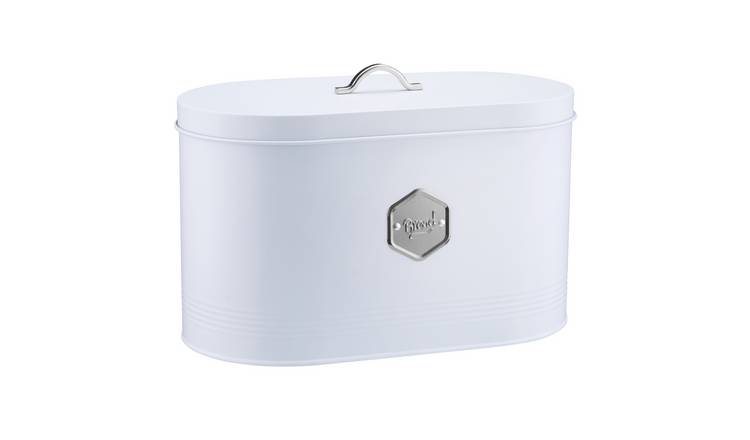 Cooks Professional Metal Bread Bin - White / Silver