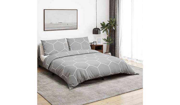 Walplus Hexagonal Patterned Pillowcase Cotton Duvet Cover - Grey - 80 x 80 cm