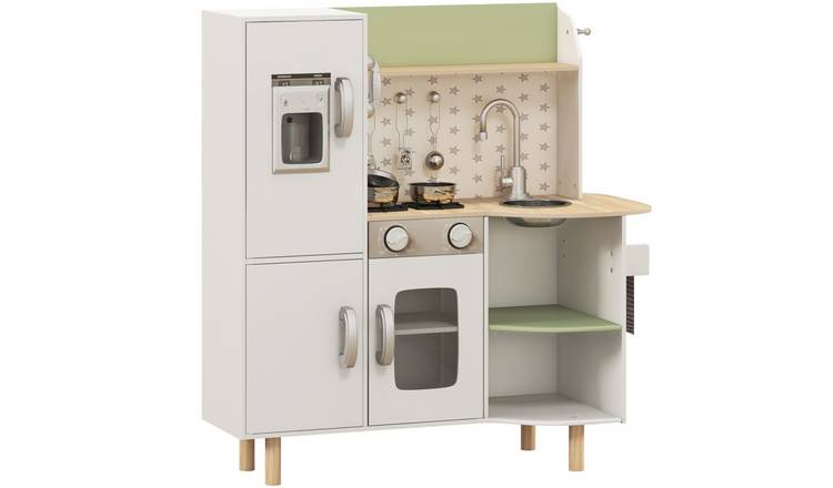 AIYAPLAY Phone Ice Maker Stove Sink Utensils Kids Play Kitchen - White