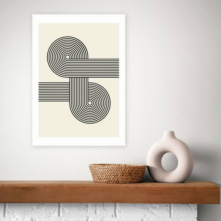 East End Prints Retro Wave Art Print - A3 0