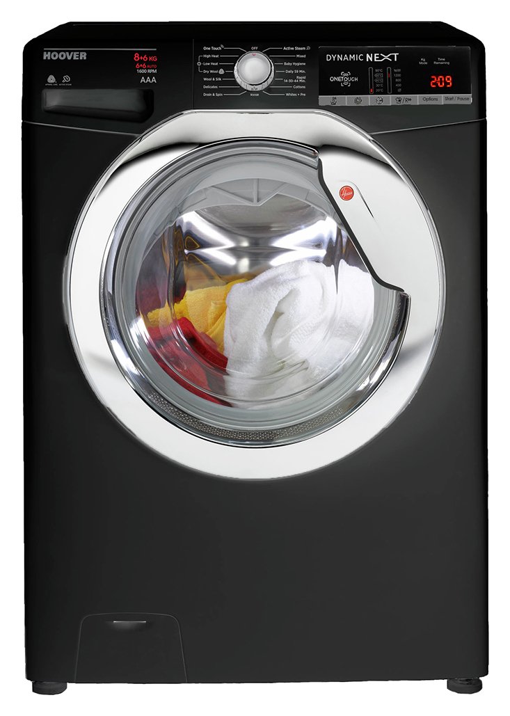Hoover WDXOAC686CB 8KG / 6KG 1600 Spin Washer Dryer - Black