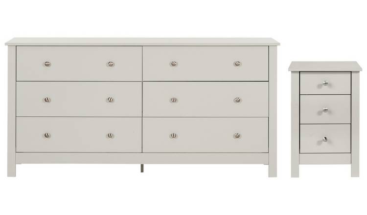 Buy Habitat Osaka Bedside 3 3 Drawer Chest Set Soft Grey Bedroom Furniture Sets Habitat