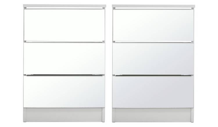 Buy Argos Home Sandon 2 Mirror Bedside Tables Set White