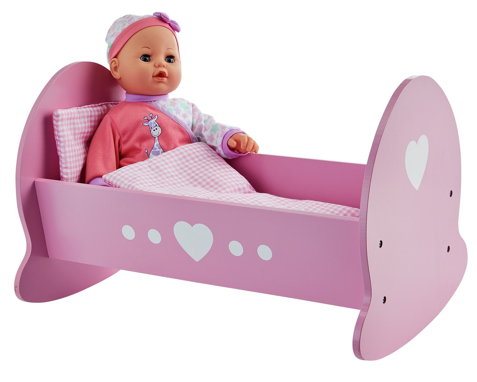 Chad Valley Babies to Love Wooden Doll's Crib and Blanket