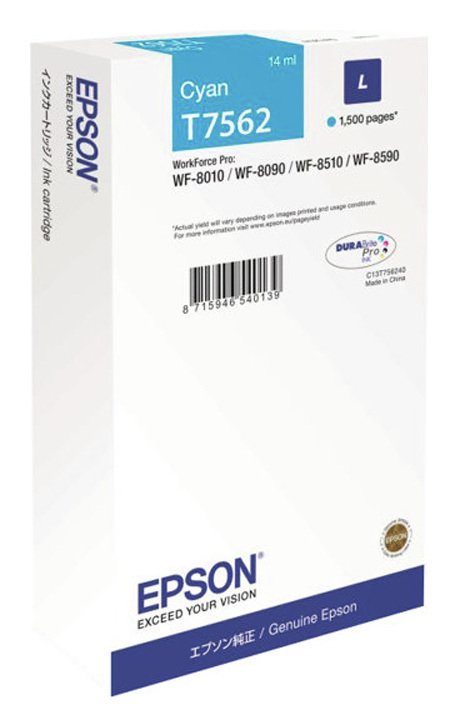 Epson T7562 14 ml Cyan Ink Cartridge