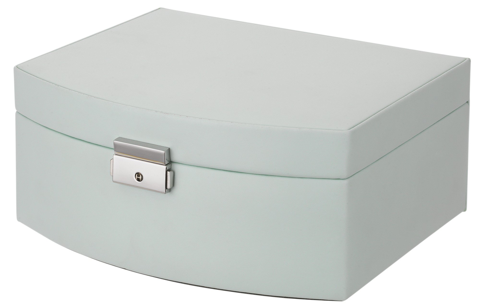 Pastel Green Large Curved Bonded Leather Jewellery Box