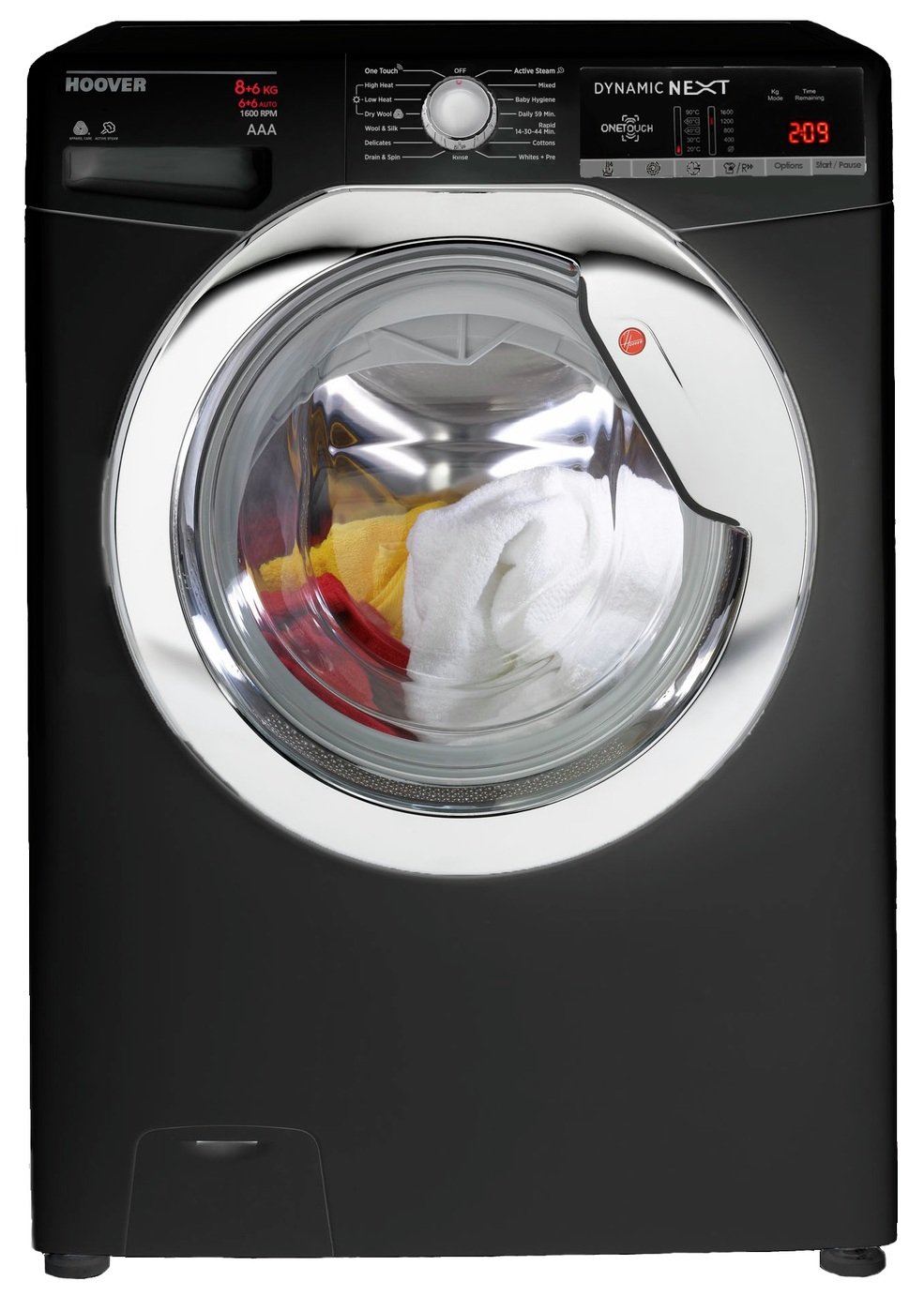 Hoover WDXOA686CB 8 / 6KG 1600 Spin Washer Dryer - Black