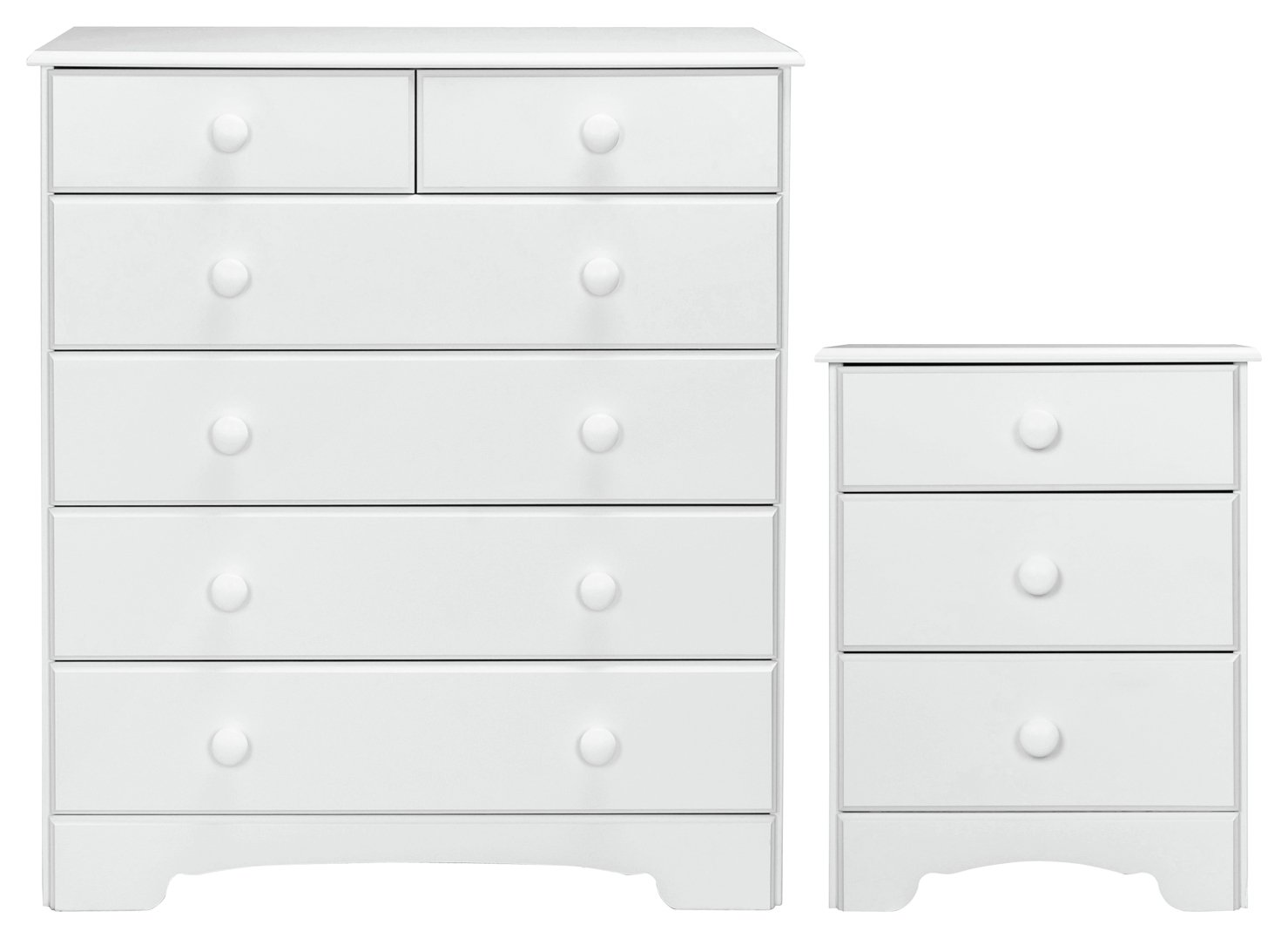 Argos Home Nordic Bedside & 4 2 Drawer Chest Set -Soft White