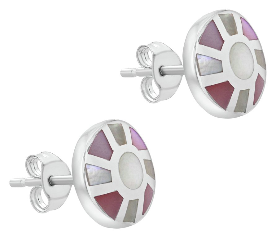 Revere Sterling Silver Mother of Pearl Stud Earrings