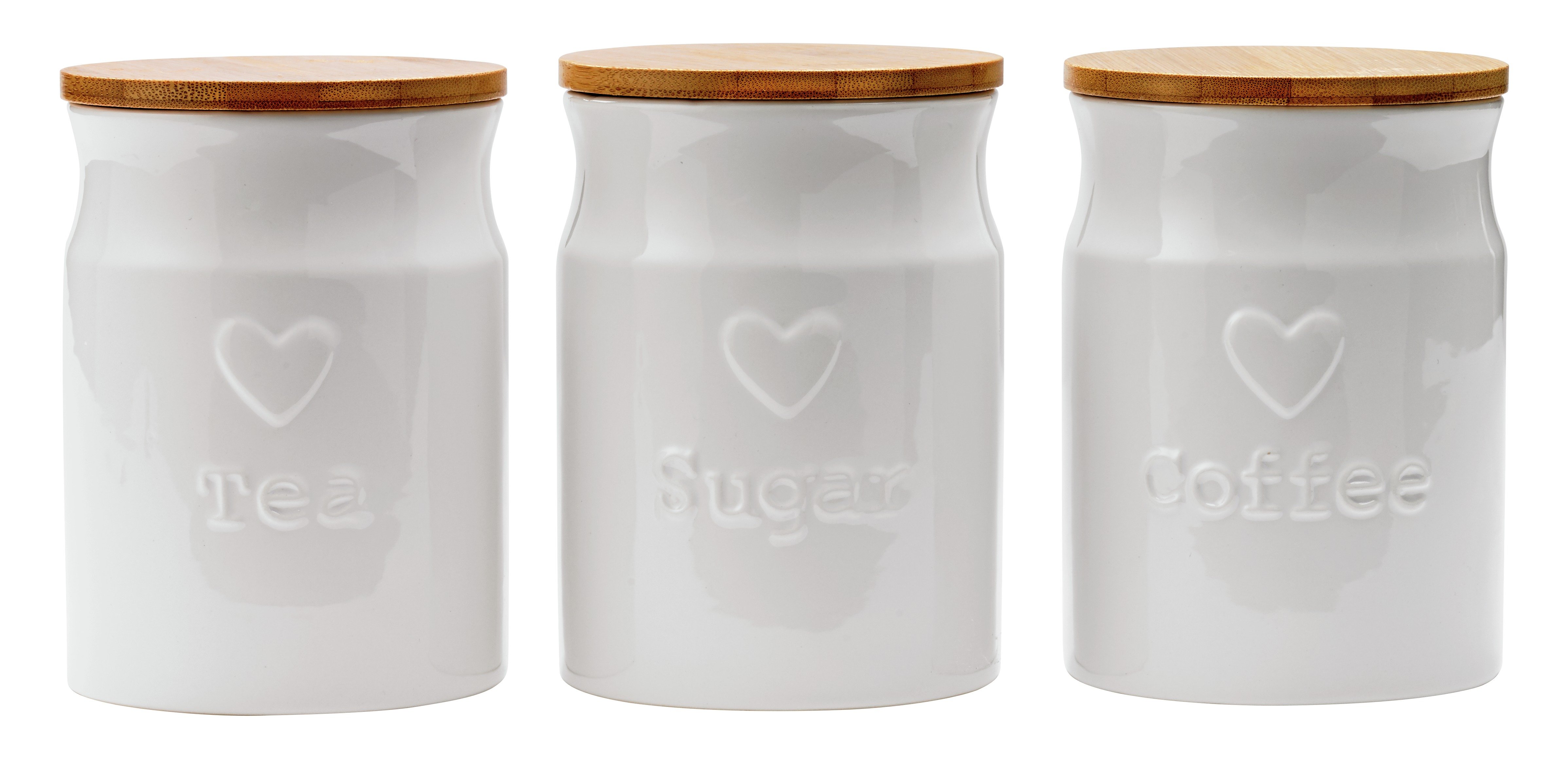 Argos Home Set of 3 White Heart Ceramic Storage Jars Reviews
