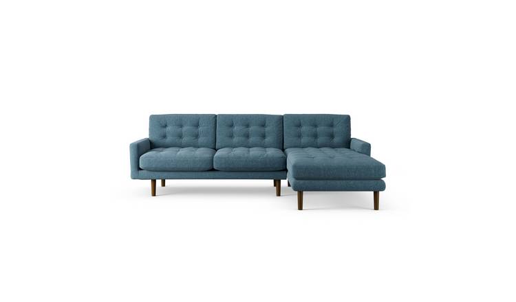 Habitat Fenner Right Hand Corner Sofa - Blue - Dark Leg