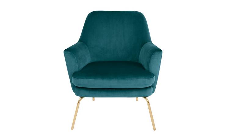 Habitat Celine Velvet Accent Chair - Teal
