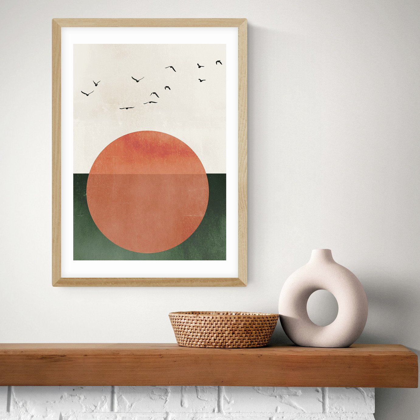 East End Prints Rising Oak Frame Art Print - A3