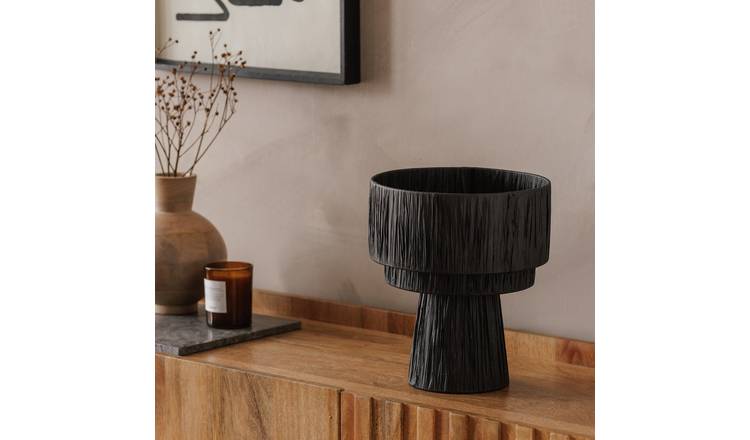 Habitat Salto Raffia 3 Tier Table Lamp - Black