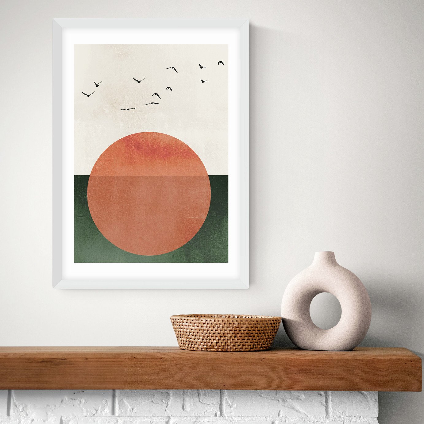 East End Prints Rising White Frame Art Print - A3