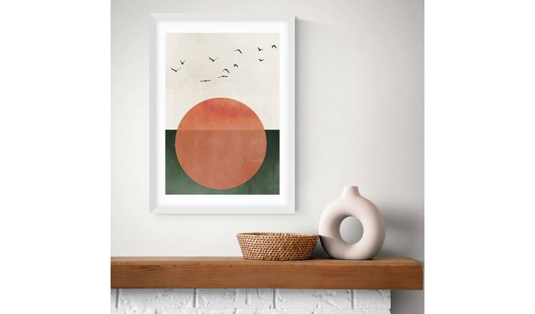 East End Prints Rising White Frame Art Print - A3
