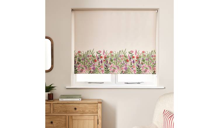 Argos Home Floral Garden Blackout Cream Roller Blind - 120cm