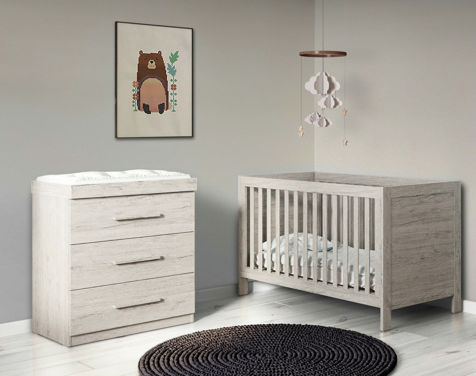 oak nursery furniture sets