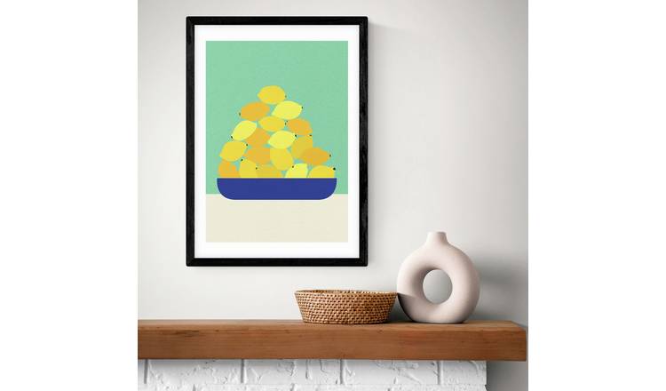 East End Prints Sicily Lemons Black Frame Art Print - A2