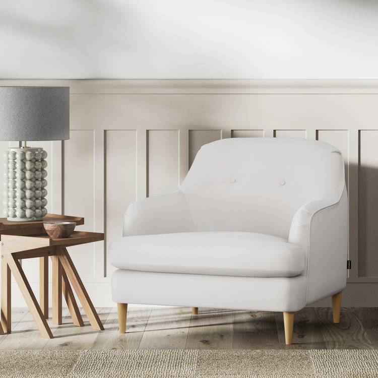 Habitat Frome Fabric Armchair - Natural - Ash Leg 0