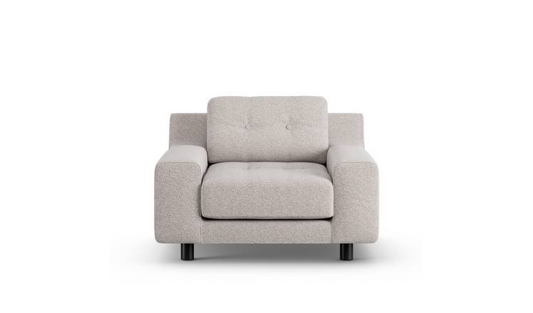 Habitat Hendricks Fabric Arm Chair - Natural - Black Leg