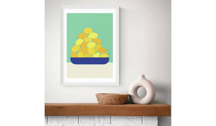 East End Prints Sicily Lemons White Frame Art Print - A3