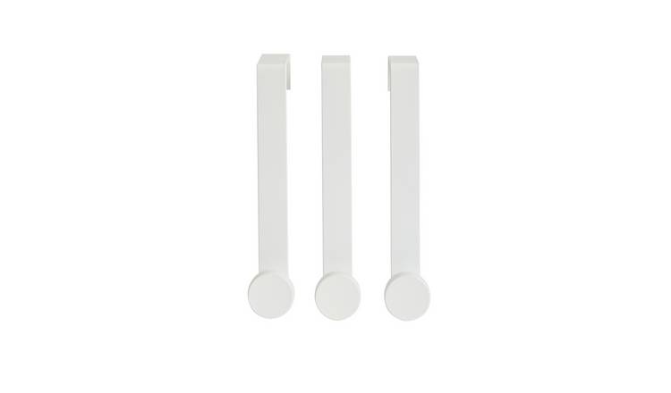 Argos Home Pack of 3 Hooks - White