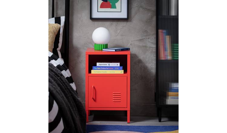 Habitat Stevie 1 Door Bedside Table - Red