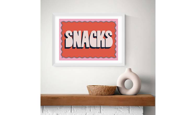 East End Prints Snacks White Frame Art Print - A3