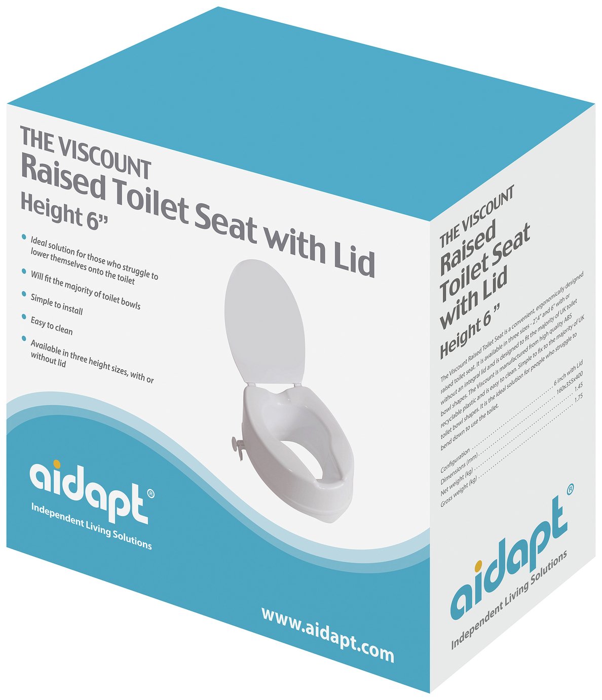 Aidapt 6 Inches Raised Toilet Seat with Lid Review